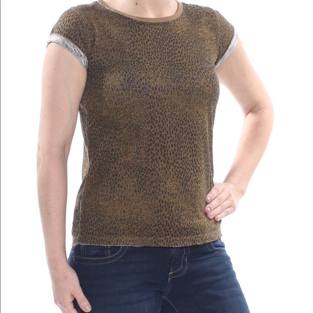 Free People Animal Print T-shirt